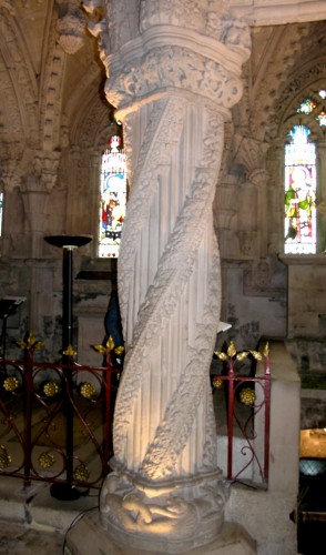 Rosslyn Chapel: 'Apprentice Pillar' (15th century): Knights Templar Solomonic architecture