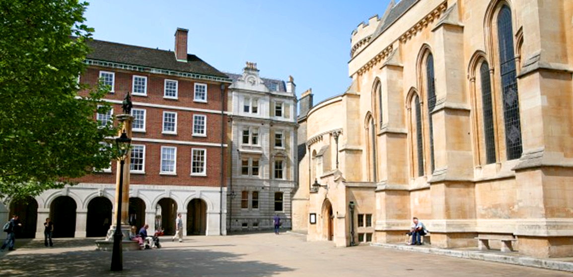 Knights Templar, Inner Temple walkabout arches entrance (left) on Temple Church Courtyard