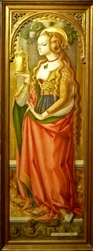 'Maria Magdalena', altar piece by Carlo Crivelli (ca.1485 AD) in Rijksmuseum Amsterdam