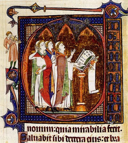 Gregorian Chant (12th c) Illuminated Manuscript