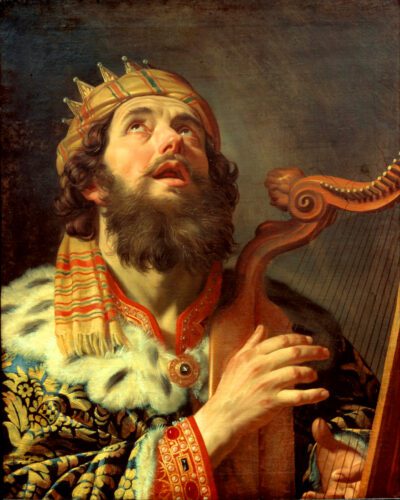 King David Playing the Harp (1611 AD) by Gerrit van Honthorst