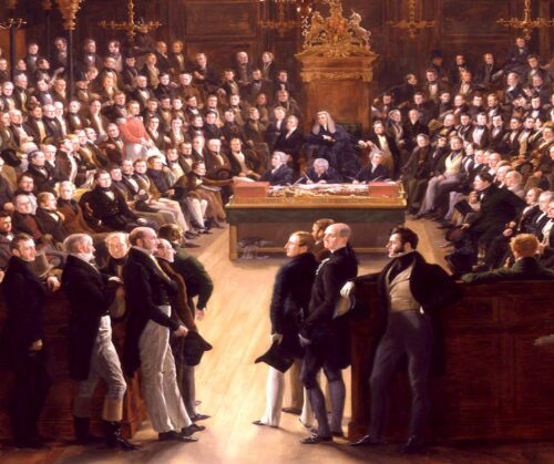 'The House of Commons' (1833 AD) by Sir George Hayter, in British National Portrait Gallery (Detail)