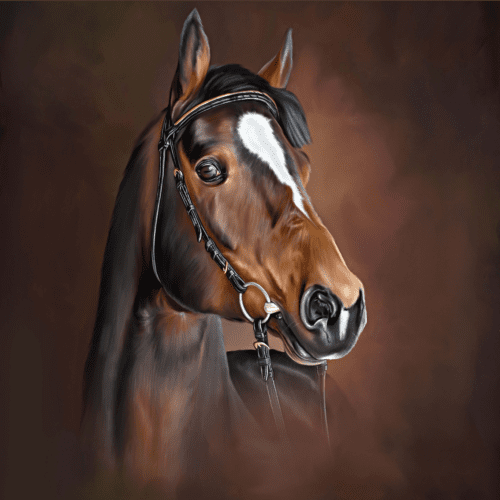 'Pet Portrait Painting of a Horse' (C) 2020 by Oil Pixel Art (India) Restricted Educational 'Fair Use'